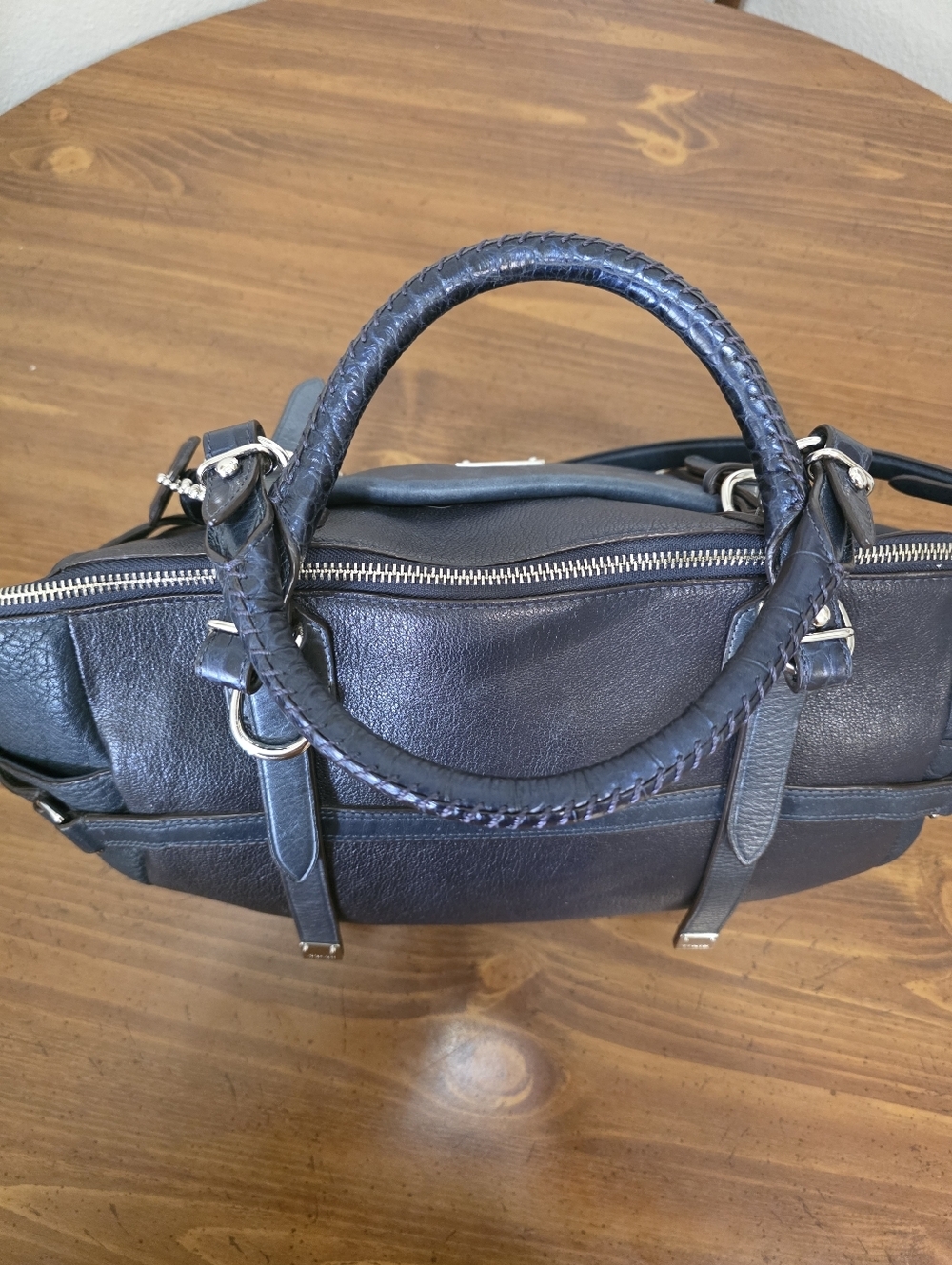 Coach Pinnacle Bette Navy/midnight Blue  Multi Grain Leather Colorblock - Picture 3 of 13